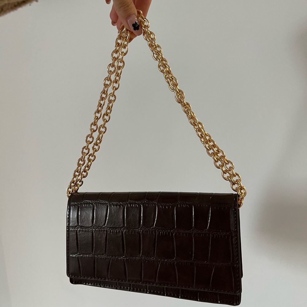 Mango Mock Croc Leather Purse